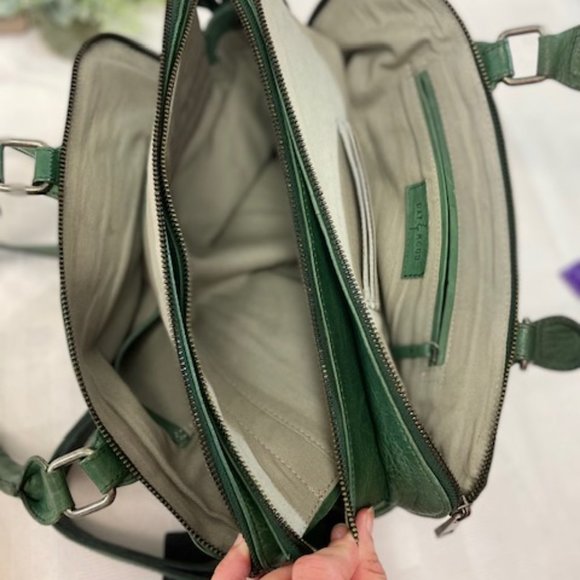 Day & Mood Bags Day Mood Womens Crossbody Bag Hannah Satchel Jade Leather Organizer Nwt